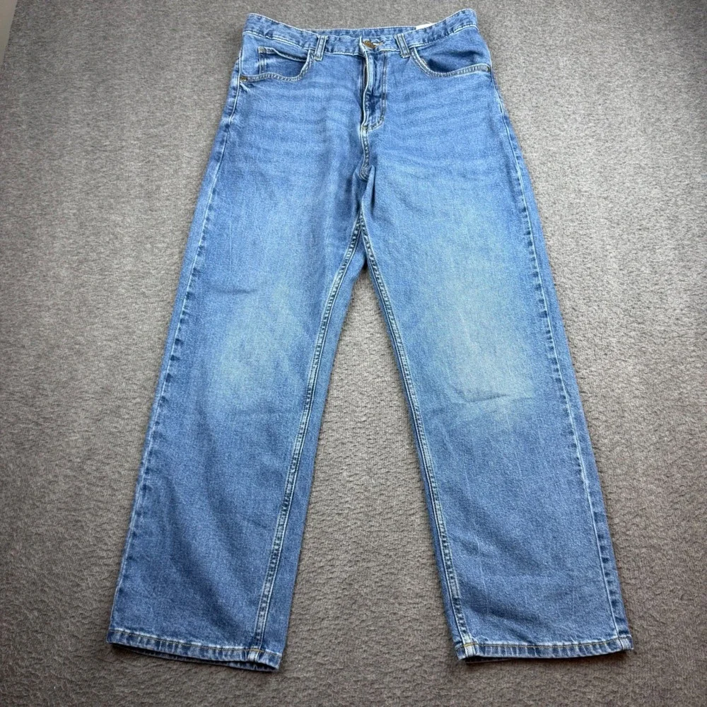Lee Straight Leg Jeans Women's‎ 30 Medium Wash High Rise Relaxed Fit Denim